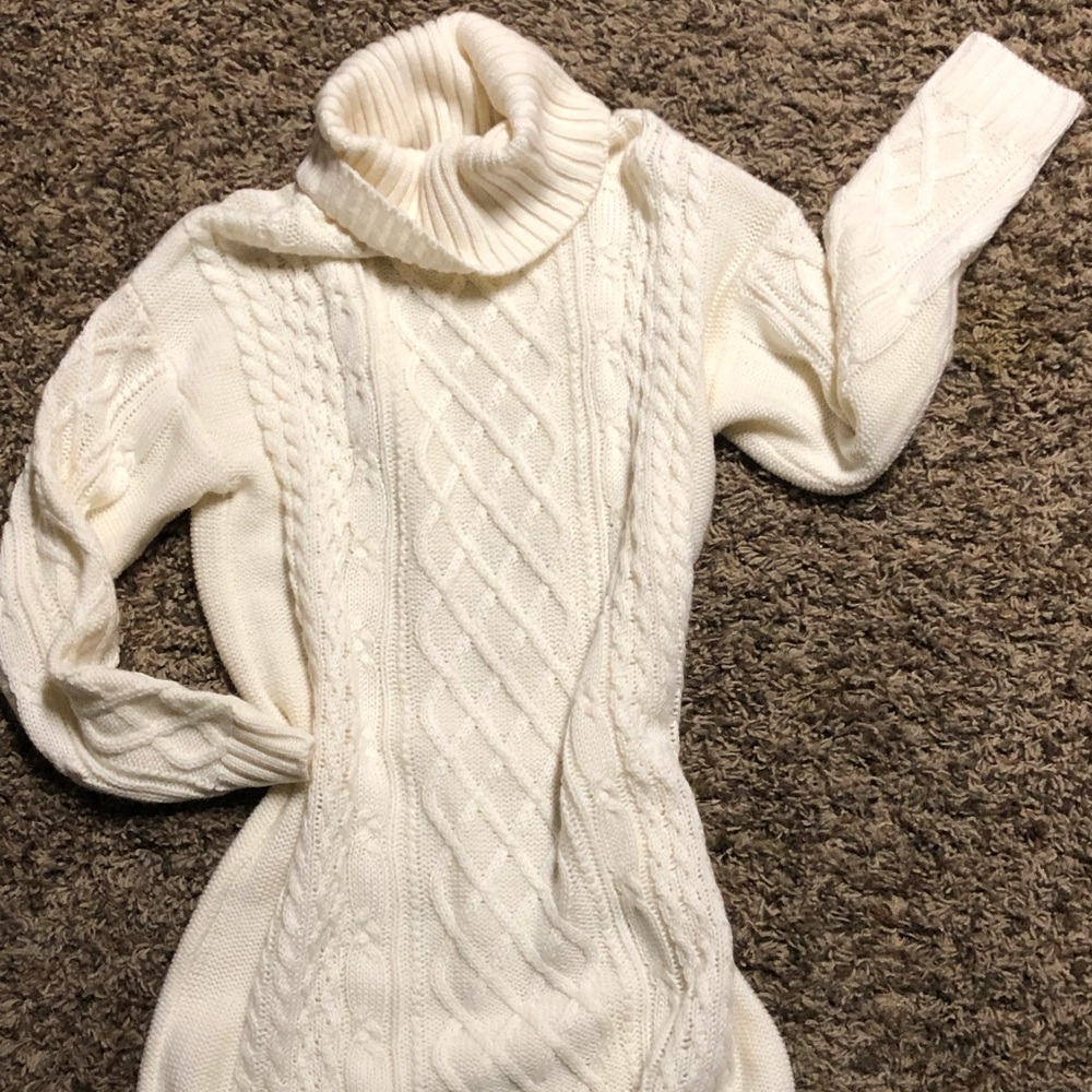 Cream Sweater Dress Tunic